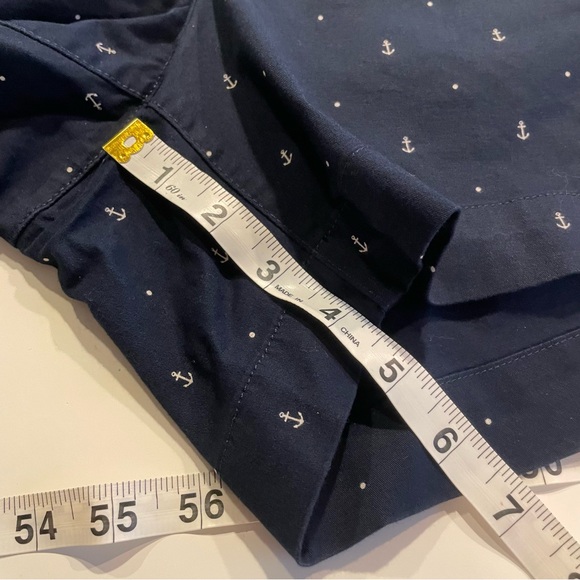 Nautica Navy Seas with White Anchors Design Shorts Size 14 5” inseam 2 Pockets - Picture 9 of 9